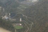 The old Marsh Fork Elementary with Alpha's prep plant and 2.8 billion-gallon Shumate's Branch sludge dam.Flyover courtesy Southwings.org