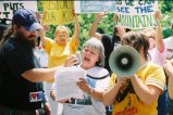 Judy Bonds gives a speech at the gates of Goals Coal